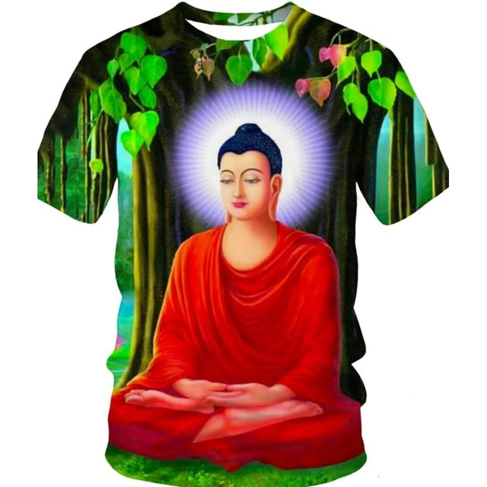 Mens T shirt Fashion Shakya Muni Buddha Face 3D Printed Men T Shirts Religious Casual Hip Hop Street Short Sleeve Top tee Casual tops summer clothes