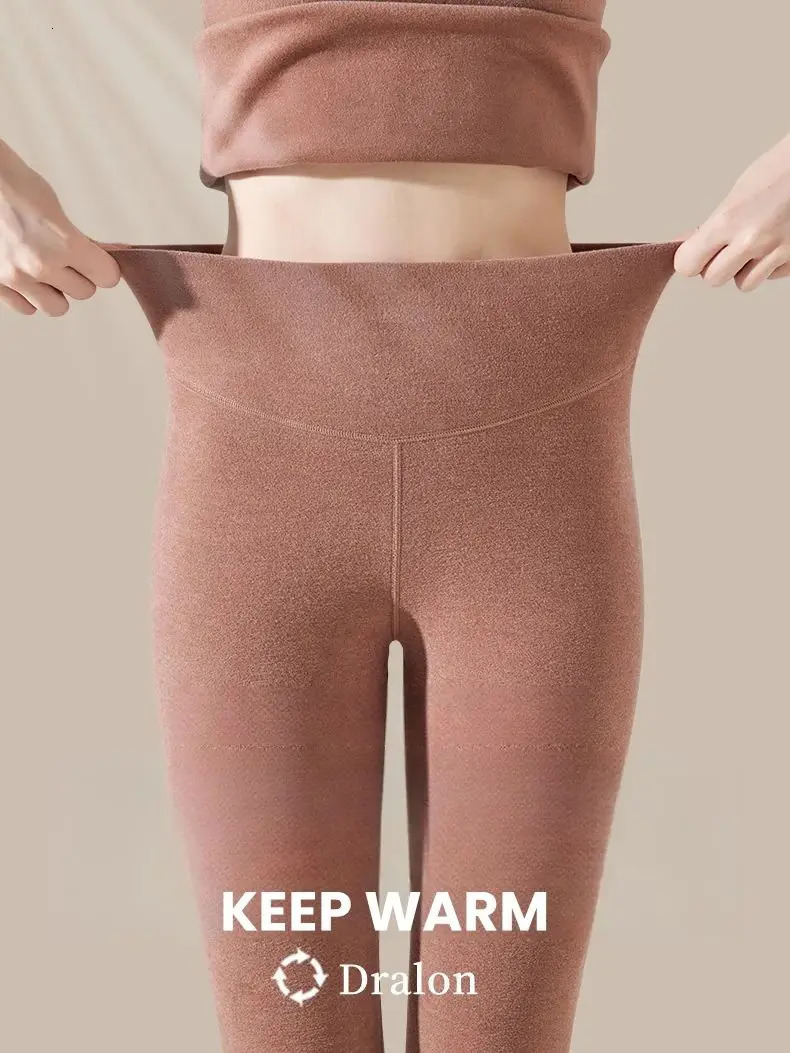Velvet bottom womens warm underwear autumn and winter thick fluffy high waisted padded warm pants 241028