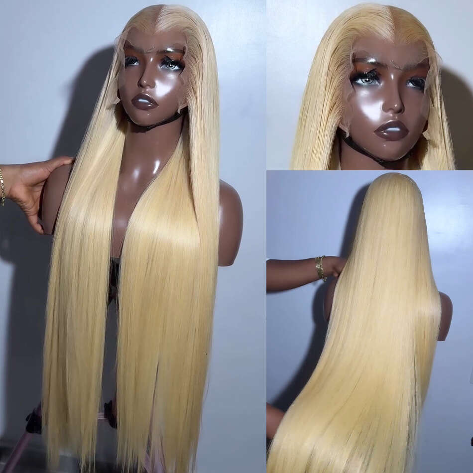 Rosabeauty x hd Lace Frontal Wig Honey Blonde Bone Straight Human Hair Wigs Brazilian Color Front For Women