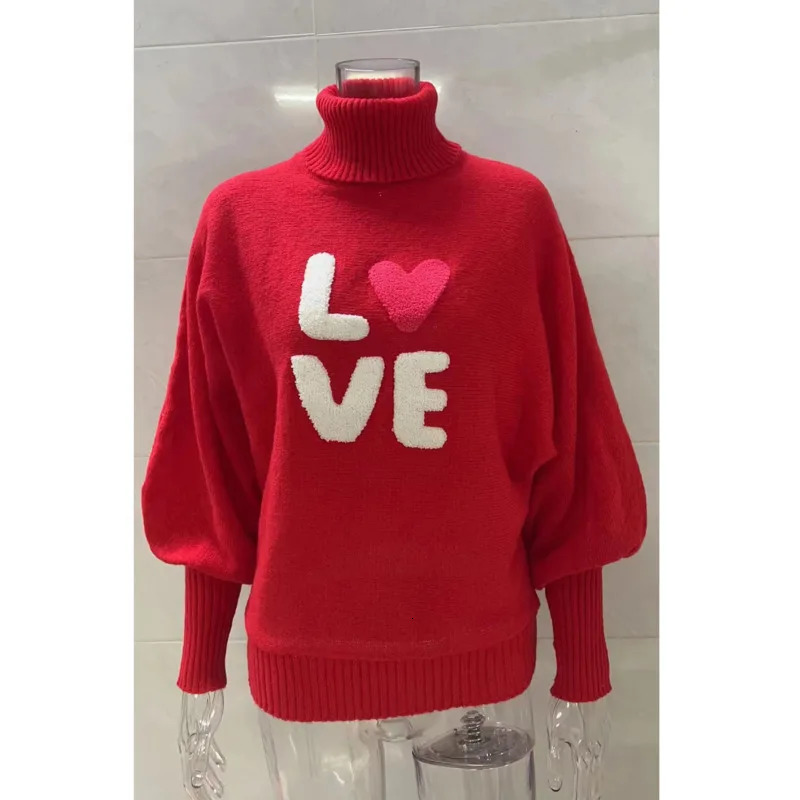 Merry Christmas sweater for women autumn and winter floral long sleeved knitted womens fashionable loose batball sleeve knitted top 241025