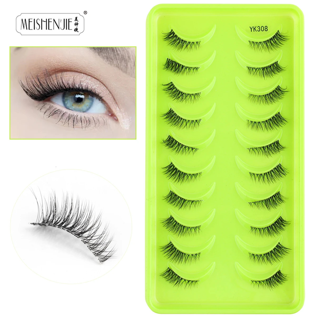 Fake Eyelashes 310 Pairs Half Lashes Cat Eye Natural Long Fluffy 3D Mink Lashes Handmade Make up Tools maquillaje Faux Cils 241028