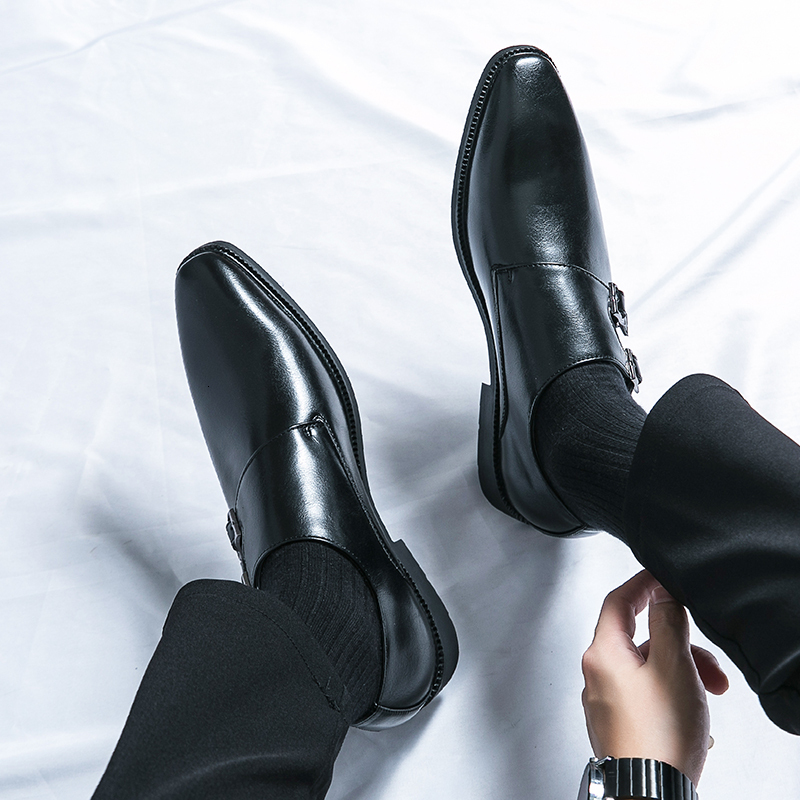 S Pointed Leather For Men, Korean Version, Trendy British Style, One Foot Business Casual Formal Men's Shoes