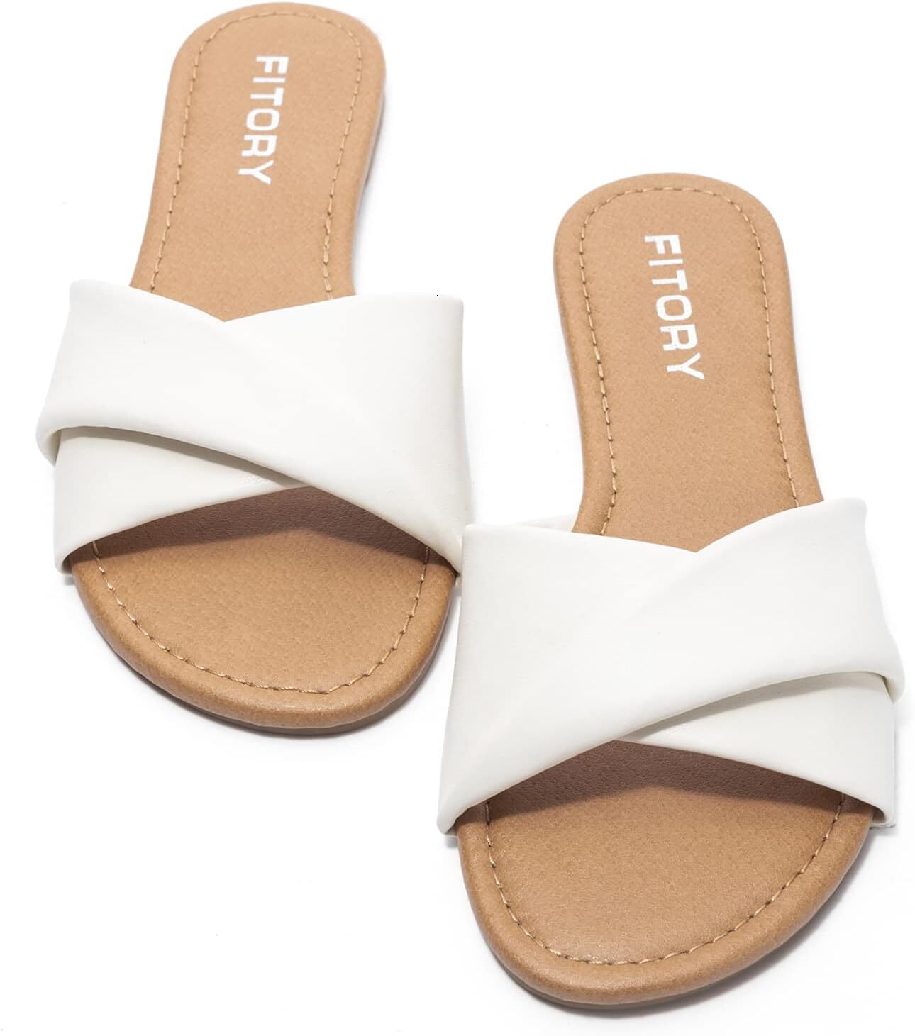 Women's flat sandals fashion slippers paired with soft leather slippers, suitable for summer sizes 6-11