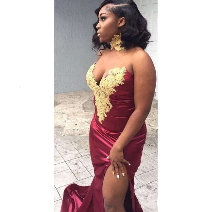 Sweetheart Side Split Arabic Bury Prom Sexy Off Shoulder Long Mermaid Formal Dresses Evening Wear With Gold Lace Party Gown