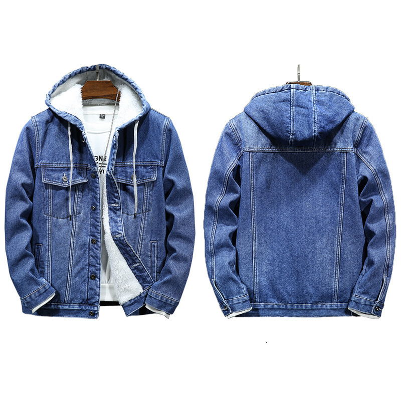 2024 New Designer Thickened Warm Men's Jacket Winter Imitation Sheep Wool Hoodie and Plush Cowboy Jacket Suitable for Young Men