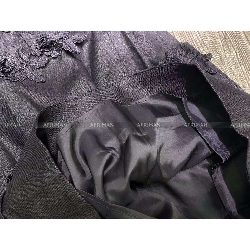 Women V Neck Sleeveless 3D Wer Appliques 100% En Mini Vest Dress