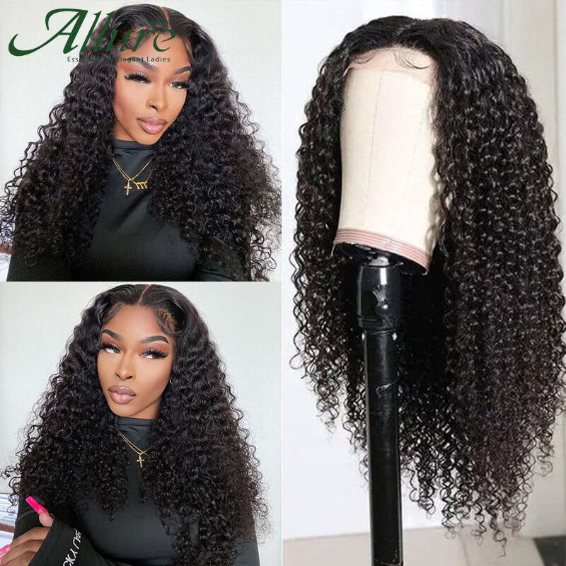 Deep Wave Lace Front Wig Human Hair Wigs For Black Women Curly Brazilian Remy Glueless Water Part Allure