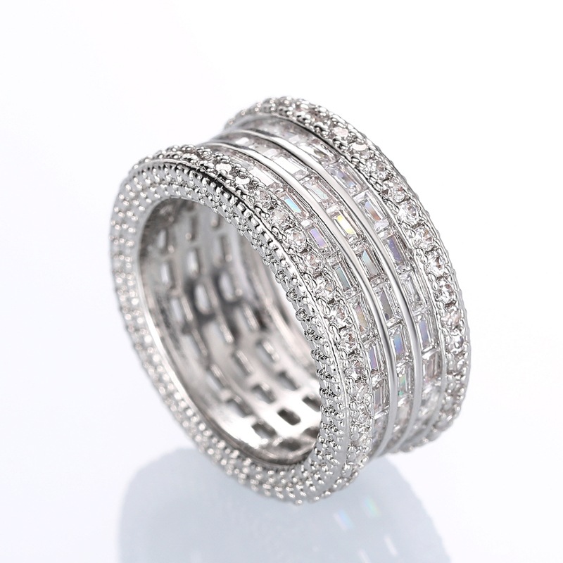 Gorgeous 2024 Wedding Rings Women Sterg Sier Fill Circle Princess White Zircon CZ Dia Eternity Engagement Ring Jewelry