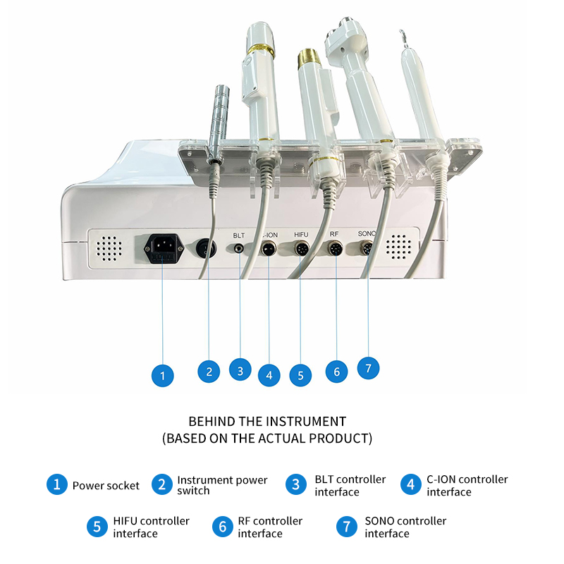 Non-Invasive 6 in 1 Skin Rejuvenation Facial Lifting Deep Anti-wrinkle 6 in 1 Aesthetic Layered Anti-aging RF + Ultrasound + Ice HIFU Beauty Instrumen