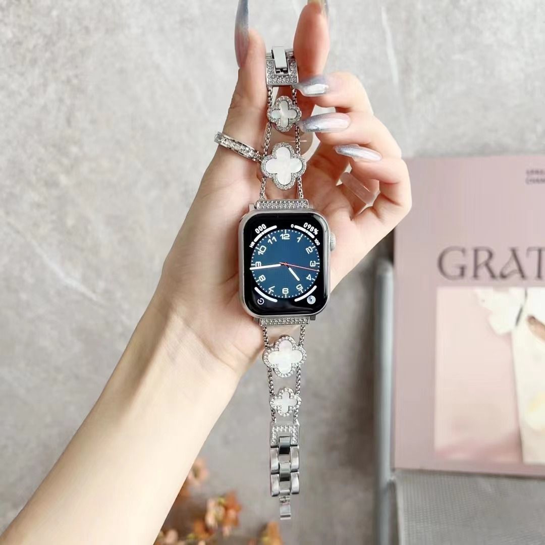 Metal Dia Straps for Apple Watch Bands 49mm 45mm 38mm 40mm 42mm 44mm Women Bling Slim Glitter iwatch Series Ultra 9 8 7 6 5 4 3 SE free shipping