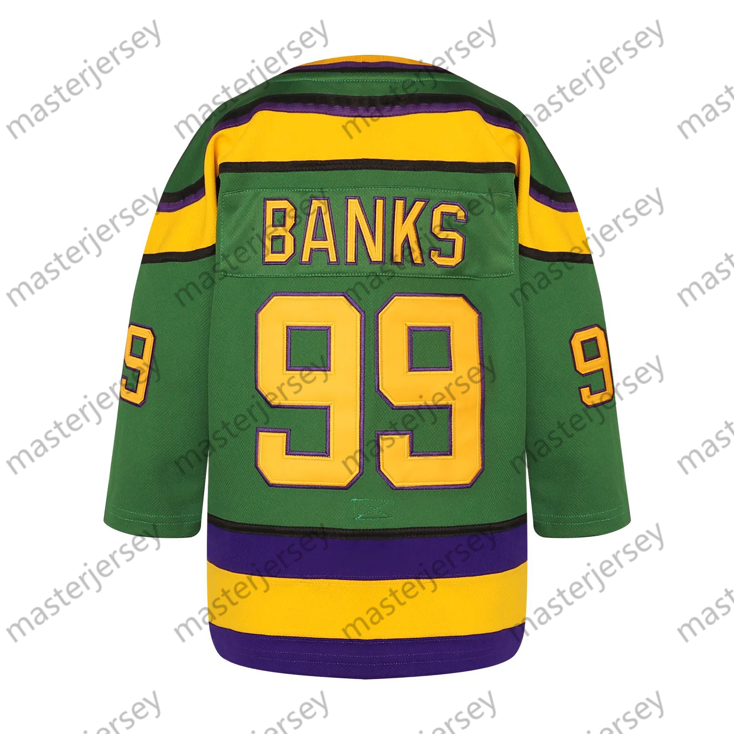 Youth kids 99 Green Duck Hockey Jerseys Loose Fit V-Neck Stitched Ice Hockey Jersey Casual Festive Weekend Outings