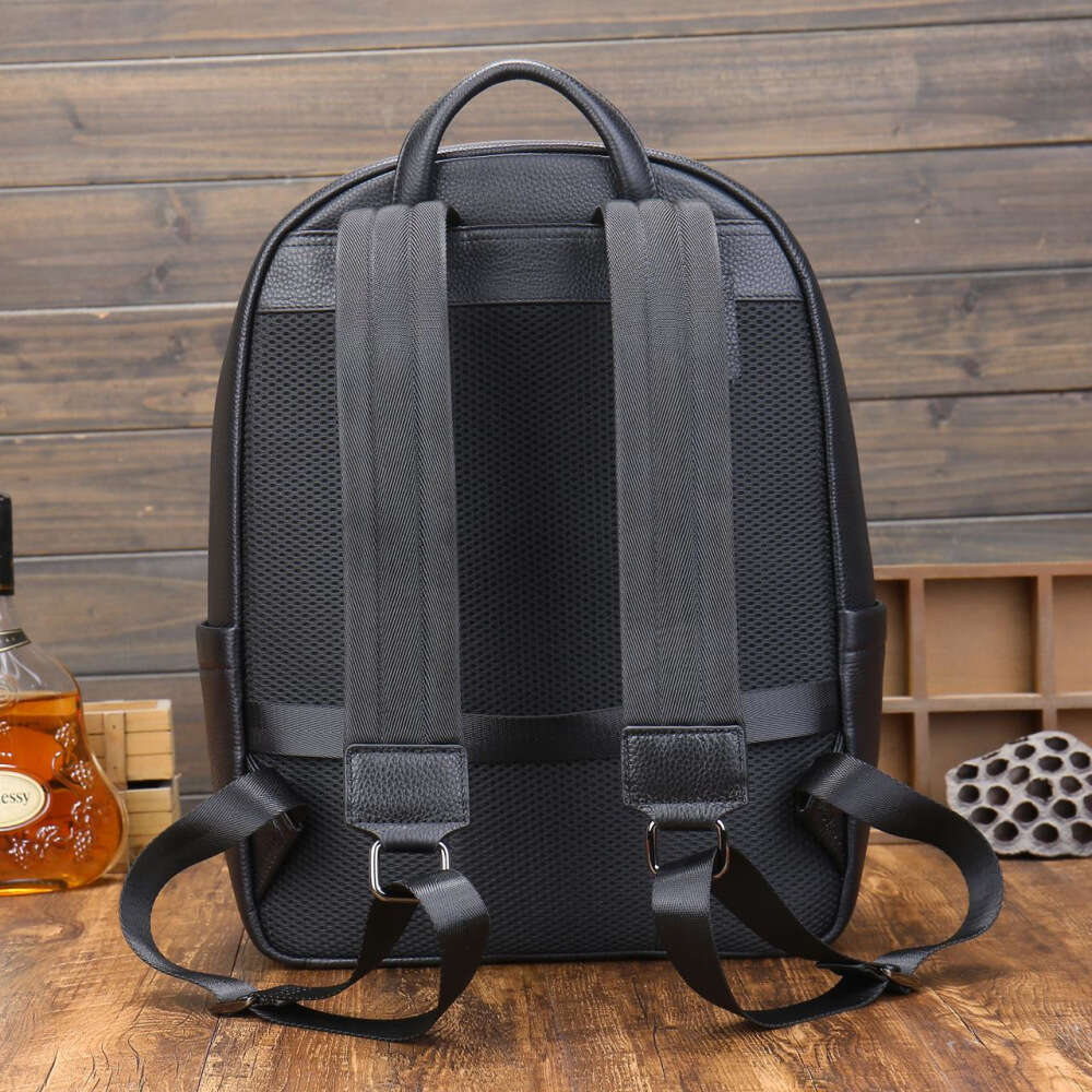 new first layer cowhide leather mens backpack 17 inch laptop bag large capacity school business daypack vintage travel rucack