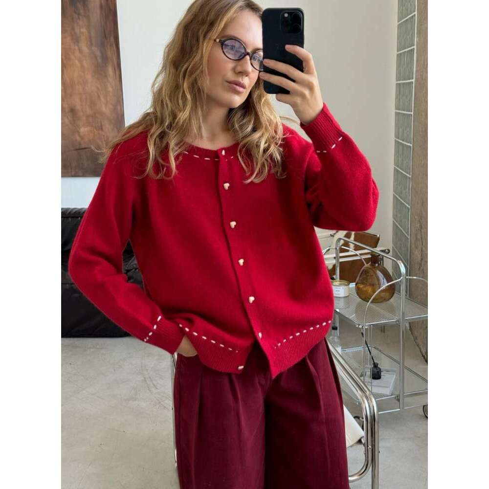 Women Casual O-Neck Single Breasted Knitted Cardigan Fashion Long Sleeve Short Slim Fit Sweater Lady Chic Autumn Streetwear 2024