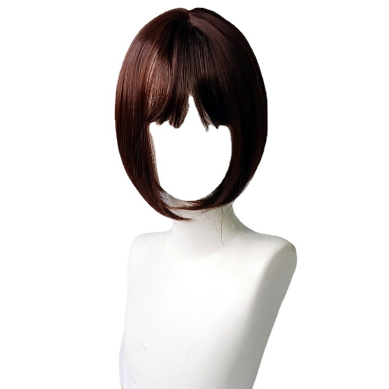 Wig for women short hair Korean style air bangs bobo head fluffy face-shaping wig