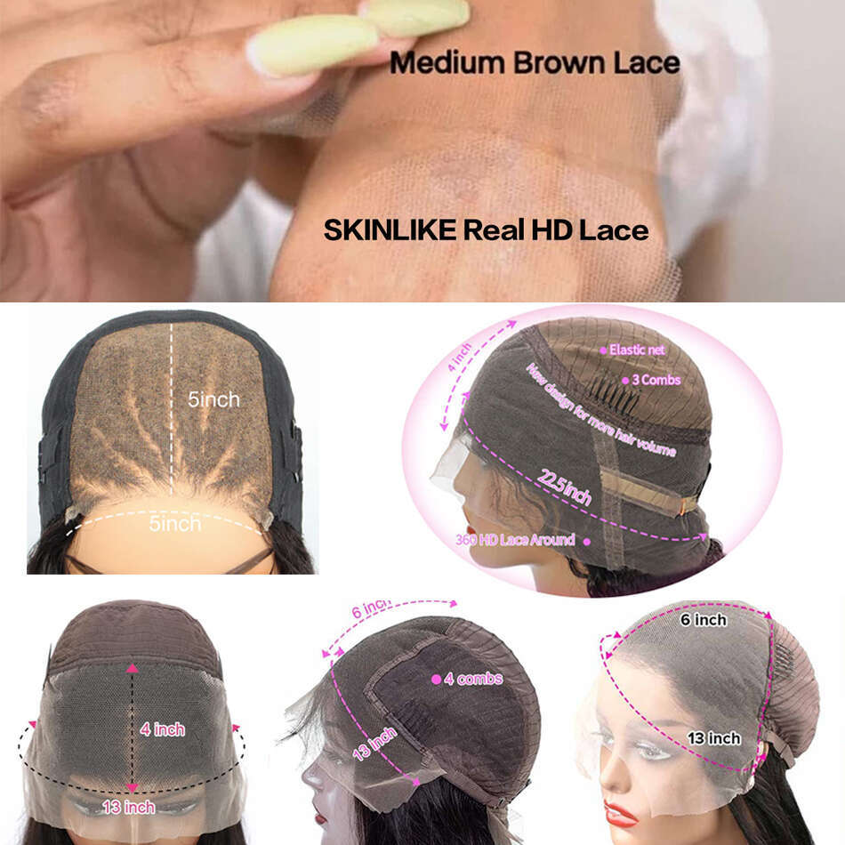 HD Transparent Lace Front Human Hair Wig x Straight Frontal Pre Plucked Closure Beliself
