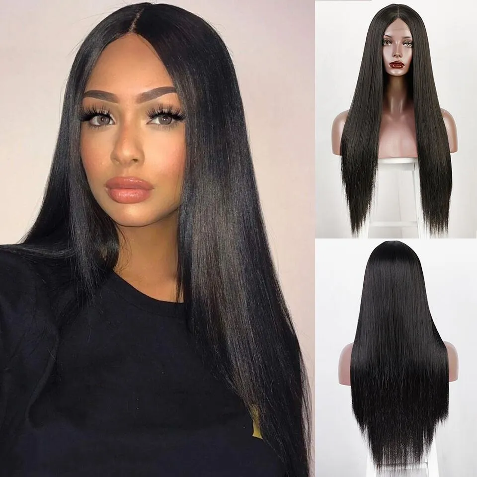 Blonde Wig Lace Frontal Wig Glueless Highlight 30 Inch Wig Hair front Preplucked Colored Bone Straight Lace Front Wigs Synthetic Wig 11