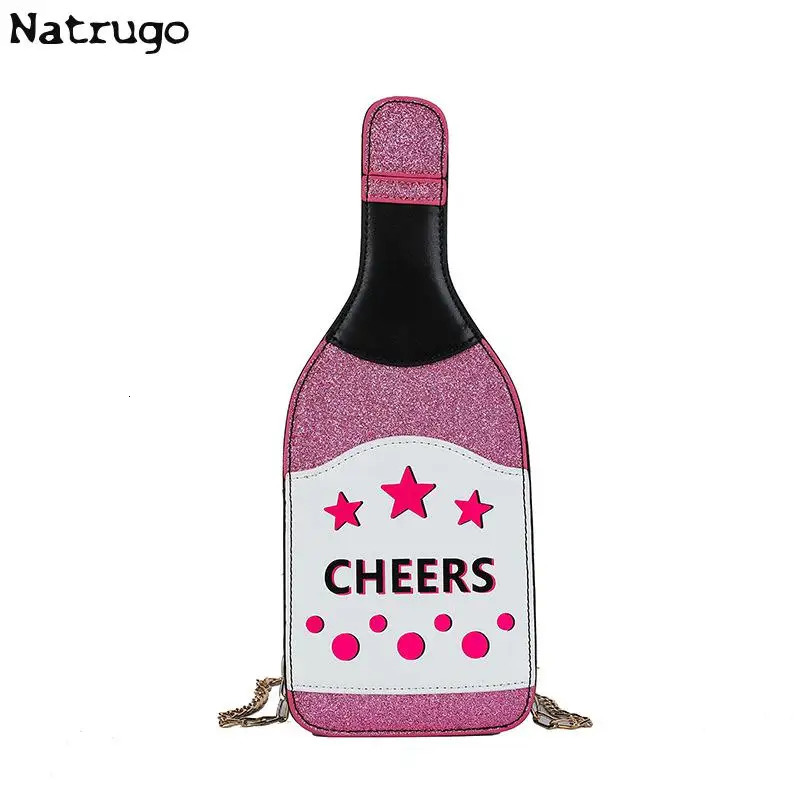 Creative Bottle Shape Chains Crossbody Bags for Women Funny Shoulder Bags Cute Lovely Small Purse And Handbag 241025