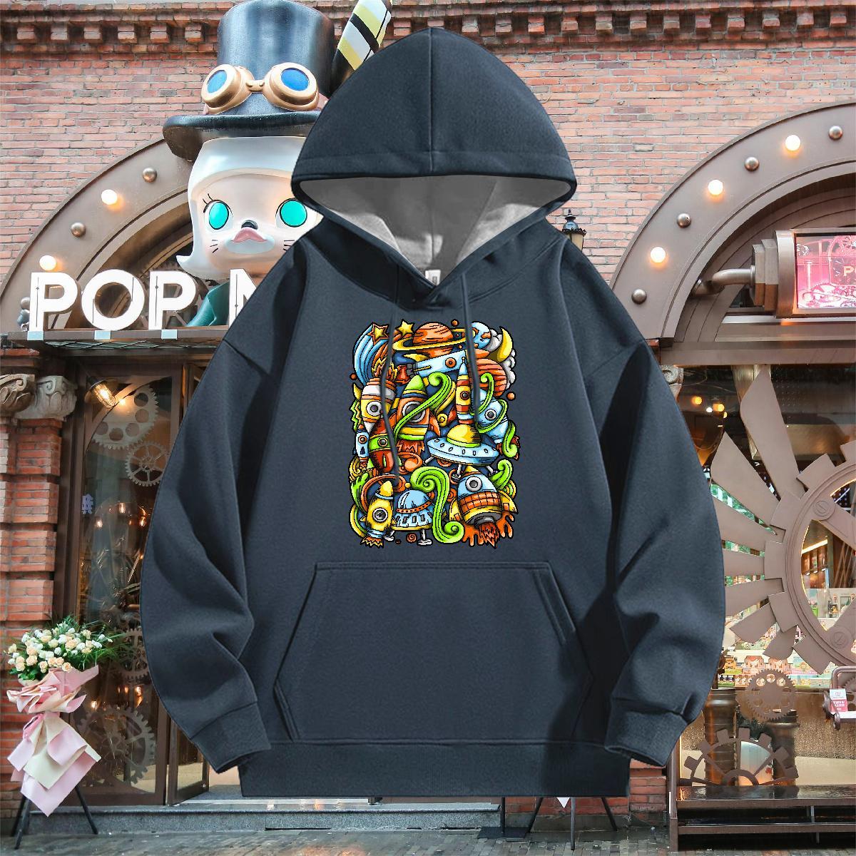 Customized Hoodie Men Long Sleeve Drawstring Wholesale Men's Hooded Sweatshirt Custom Print Plus Size Clothes Hoodie Street wear Hip Hop Thick Pl