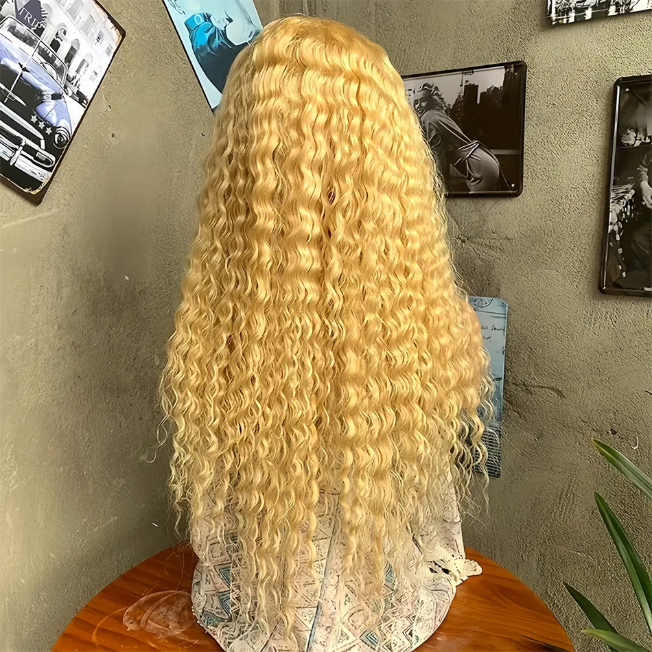 Frontal Wig 13x6 13x4 Hd Lace Front Curly Brazilian 613 Blonde Deep Wave Human Hair Wigs for Women