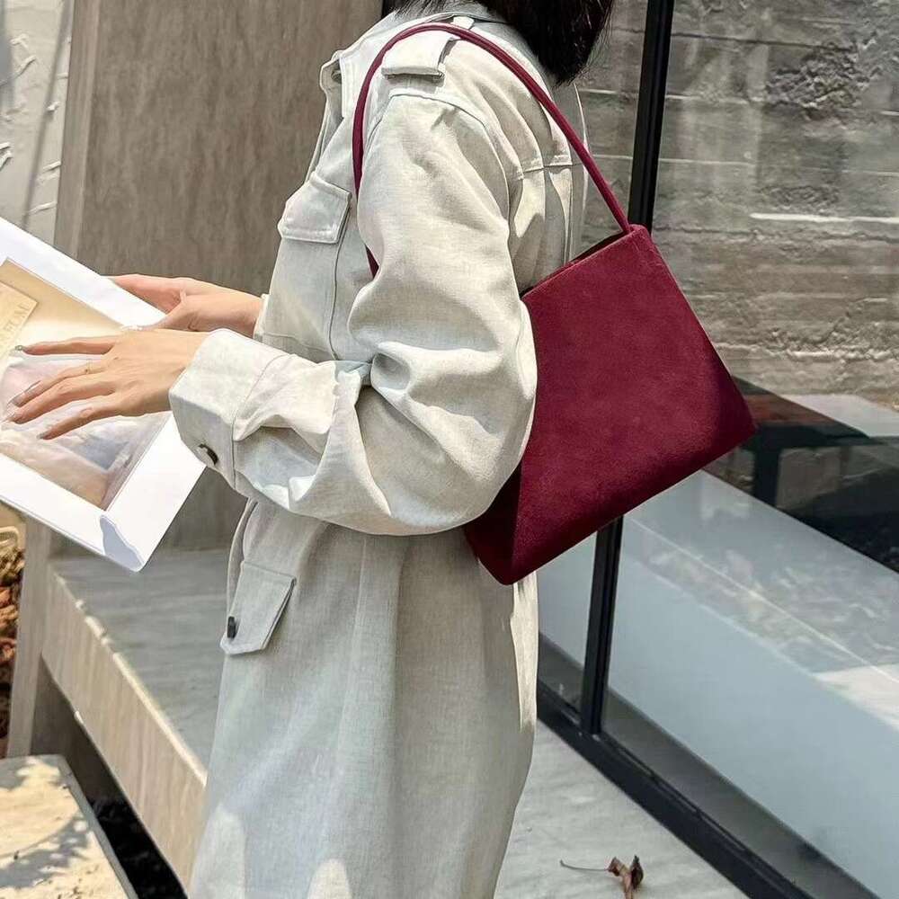 Autumn/Winter Leather Versatile Frosted Cowhide Single Shoulder Armpit Bag Square Temperament Diagonal Purse Trend