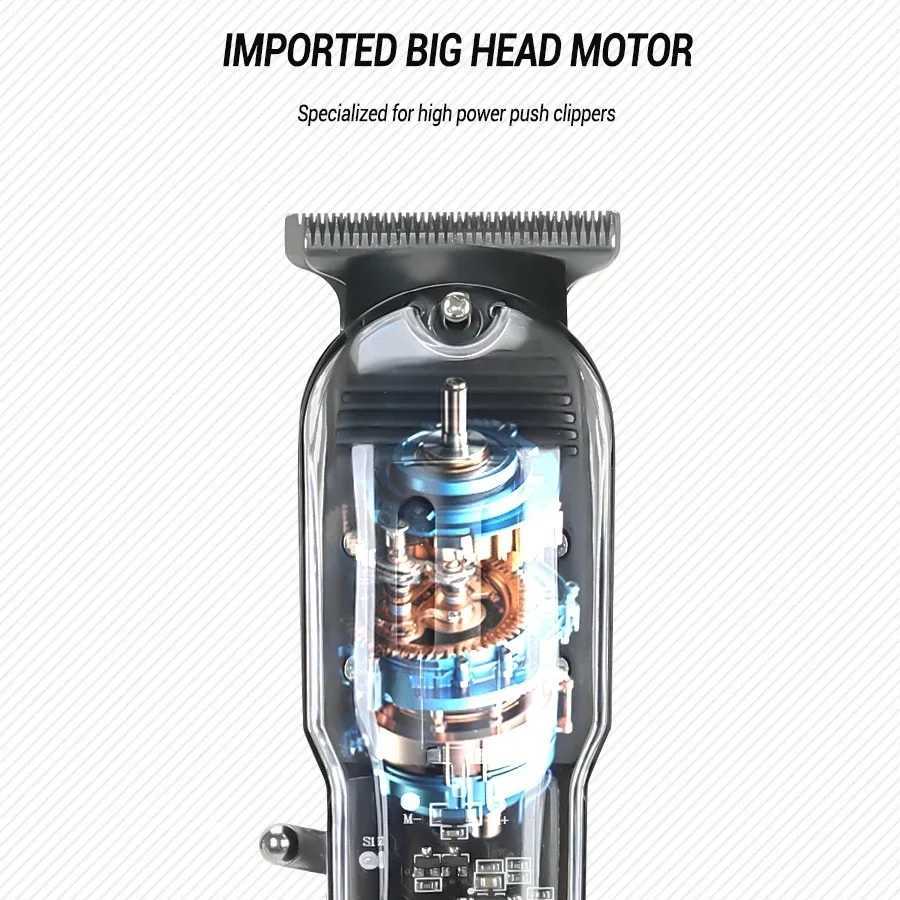 Professional Hair Clippers Rechargeable Hair Clipper Transparent Electric Hair Trimmers For Men Cordless Hair Cut Machine W241212