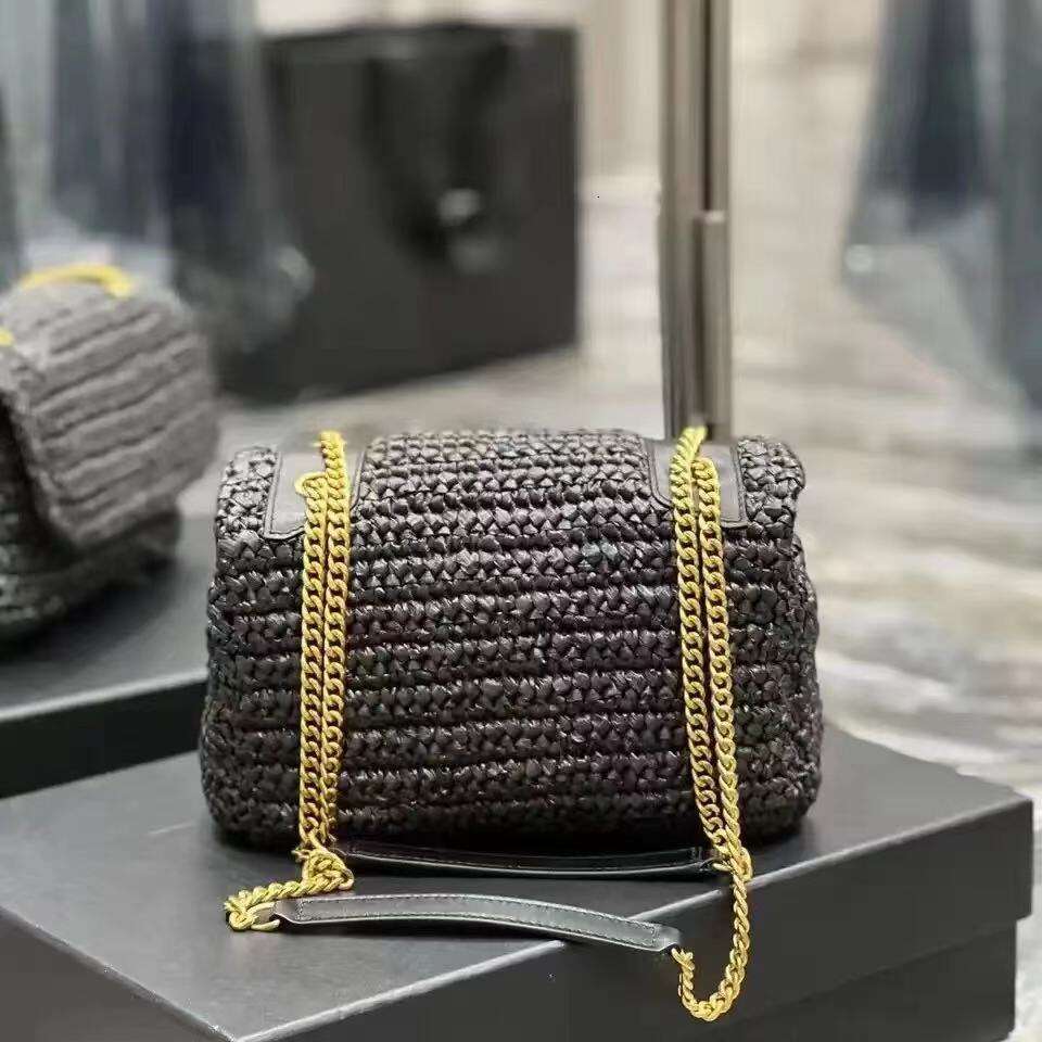New Lafite Woven One Shoulder Retro Chain Beach Holiday Gift Handbag Women's Messenger Bag