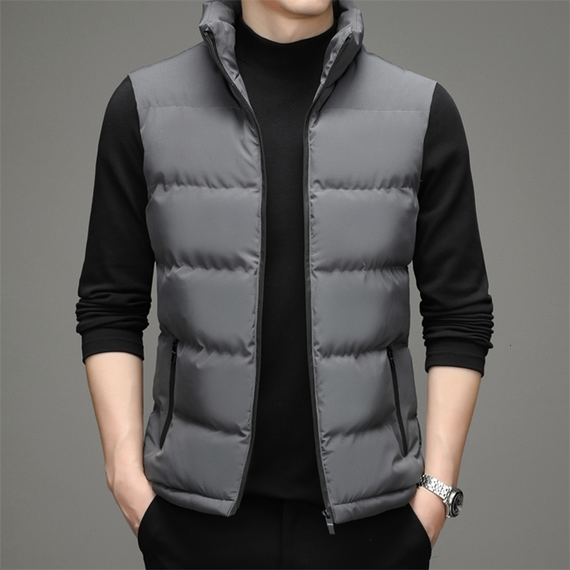 Mens Vest Jacket Autumn Winter Warm Sleeveless Jacket Casual Stand Collar Vest Trend Mens High Quality Sports Coat Vest 241007