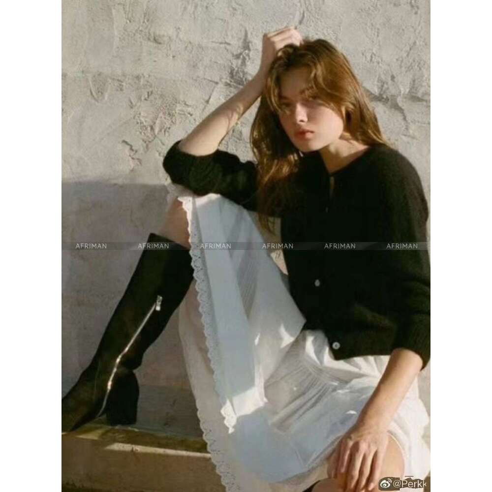 Women High Waist Hollow Out Embroidery Edge Classic White Cotton Skirt