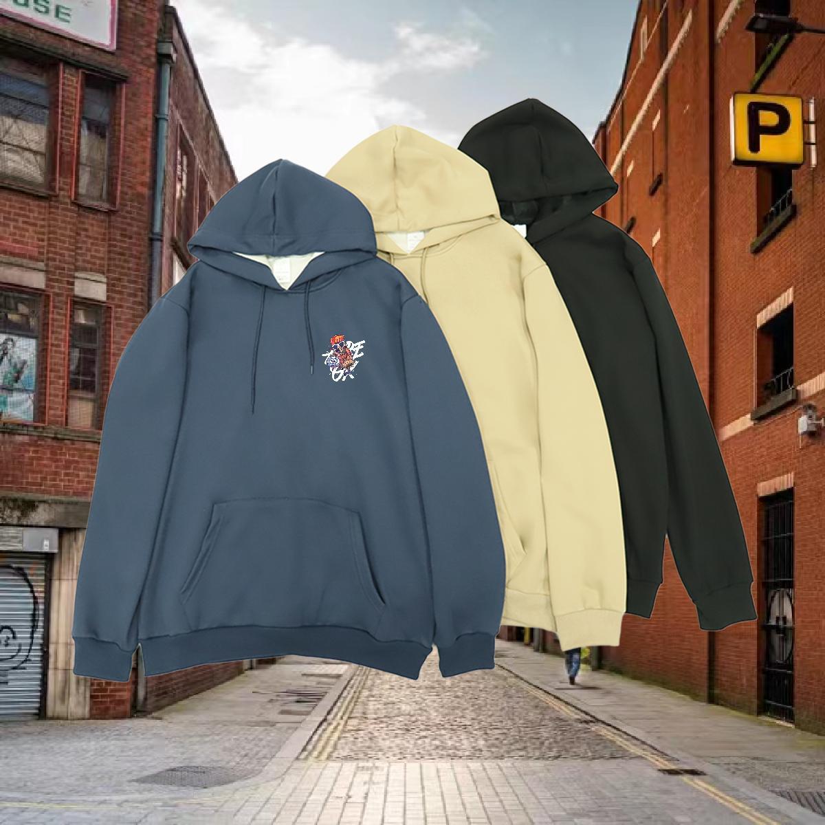 2024 DIY Hooded Sweatshirt Customized Print Loose Couples Hoodie Clothes Warm Fleece Hooded Collar Breathable High Street Hip Hop