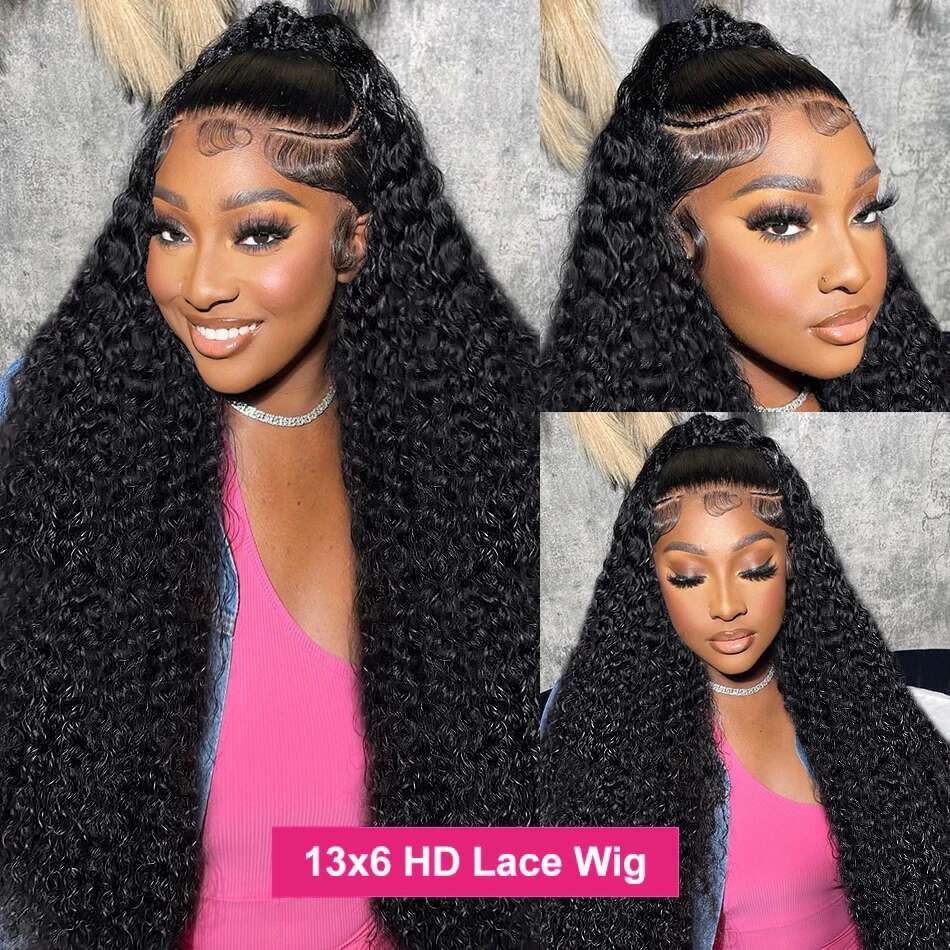 x Hd Lace Frontal Wig Brazilian Human Hair Wigs For Women Pre Plucked Wet And Wavy Inch Deep Wave Front