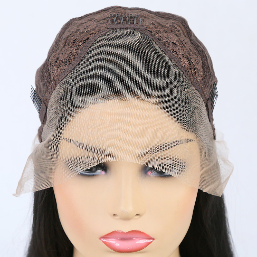 RONGDUOYI 500pieces 3 Synthetic Hair Lace Front Long Heat Resistant Braided Wigs For Black Women Twist Braids Wig