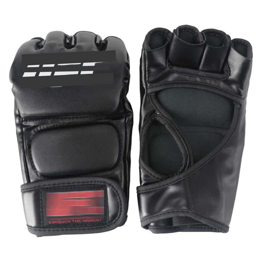 MMA Black ferocious fighting half-finger gloves Tiger muay thai boxing pads boxing gloves men mma fight sanda glove box MMAXJ241028