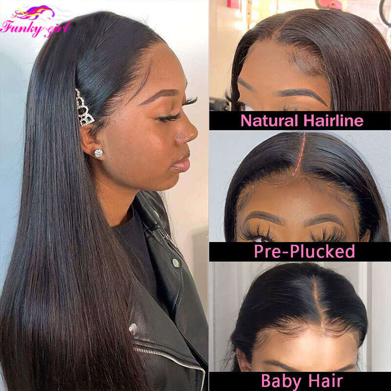 X Lace Frontal Human Hair Wig straight Wigs Brazilian Straight Front For Women Closure Cheap