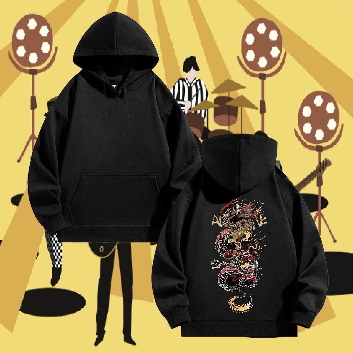 Classic Men Sweatshirt hoodie Plus Size Cartoon Loose Fit Men Clothes Hoodie Top Hoodie Daily Outfit Thick Plush Breathable Soft
