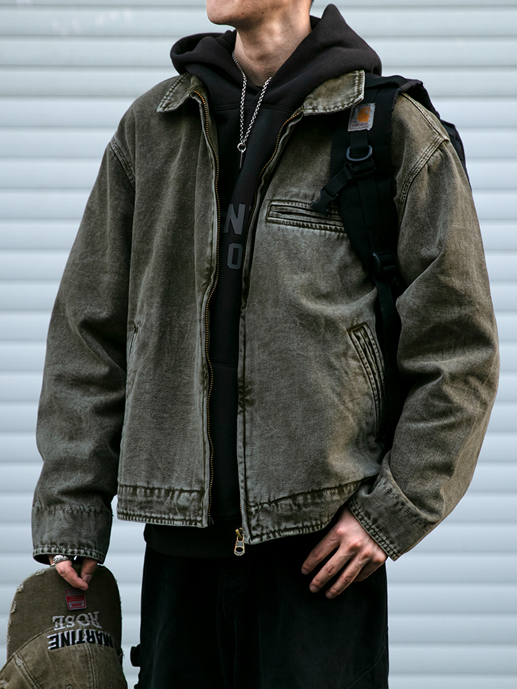 Japanese Vintage High Quality Cargo Mens Clothing Outdoor Casual Short Detroit Jacket Autumn Haruku Trend Lapel Coat