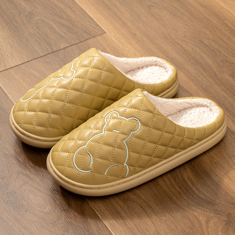NEW hot 2024 new waterprooutumn and winter indoor home couples, cute, non slip, plush, warm cotton slippers for men