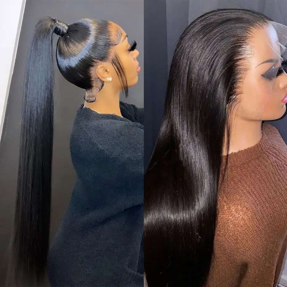 Full HD Lace Frontal Wig Bone Straight Inch x Transparent Front Wigs Human Hair Closure MYLOCKME