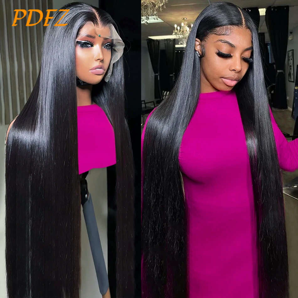 Straight Lace Front Wigs x Frontal Human Hair Wig Transparent HD Glueless Pre Plucked Cut