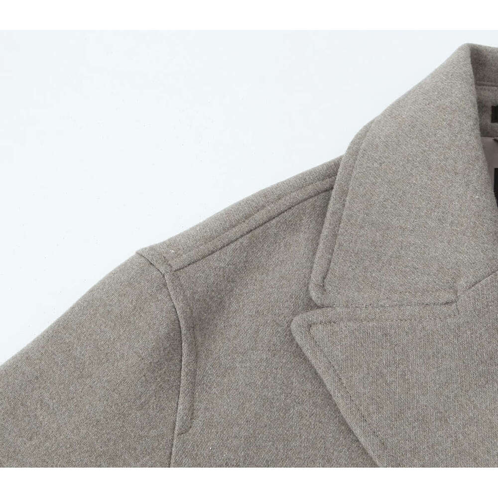 TRAFZA Women Fashion Soft Tweed Lapel Double-Breasted Elegant Blazer New 2024 Spring Fall Classic Commuter Casual Coat