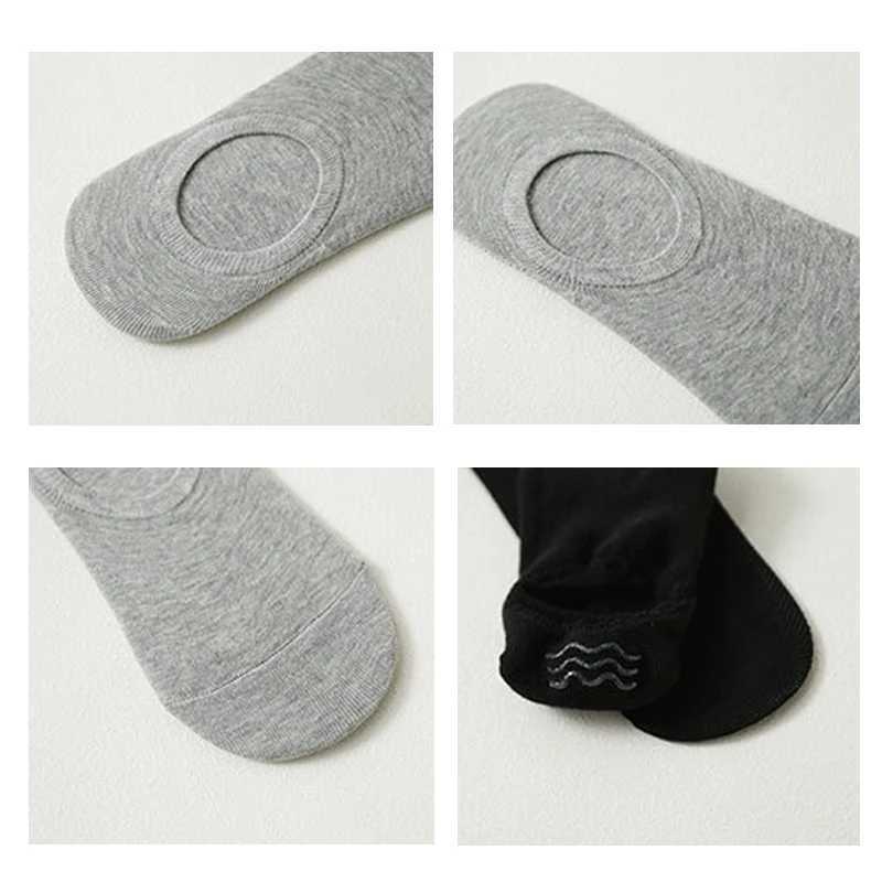 5 pairs of breathable and comfortable pure cotton invisible anti slip ankle short boat socks for men and women in summer W241028