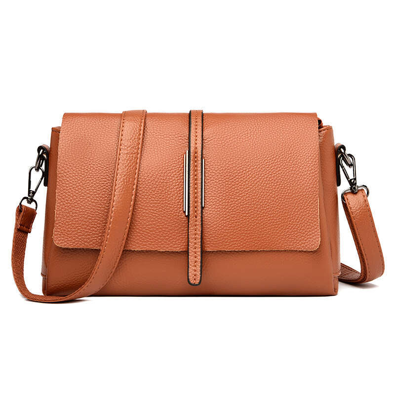 Solid 2025 color Cow Handbag Female Messenger Tote Sac High Quality Genuine Leather Women Crossbody Shoulder Bags