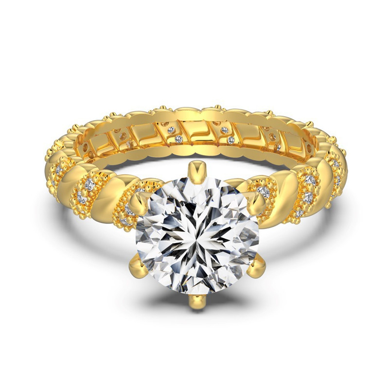 gold designer ring for woman wed dia sterling sier zirconia oval square heart love wedding promise womens engagement rings jewelry size 59 gift box