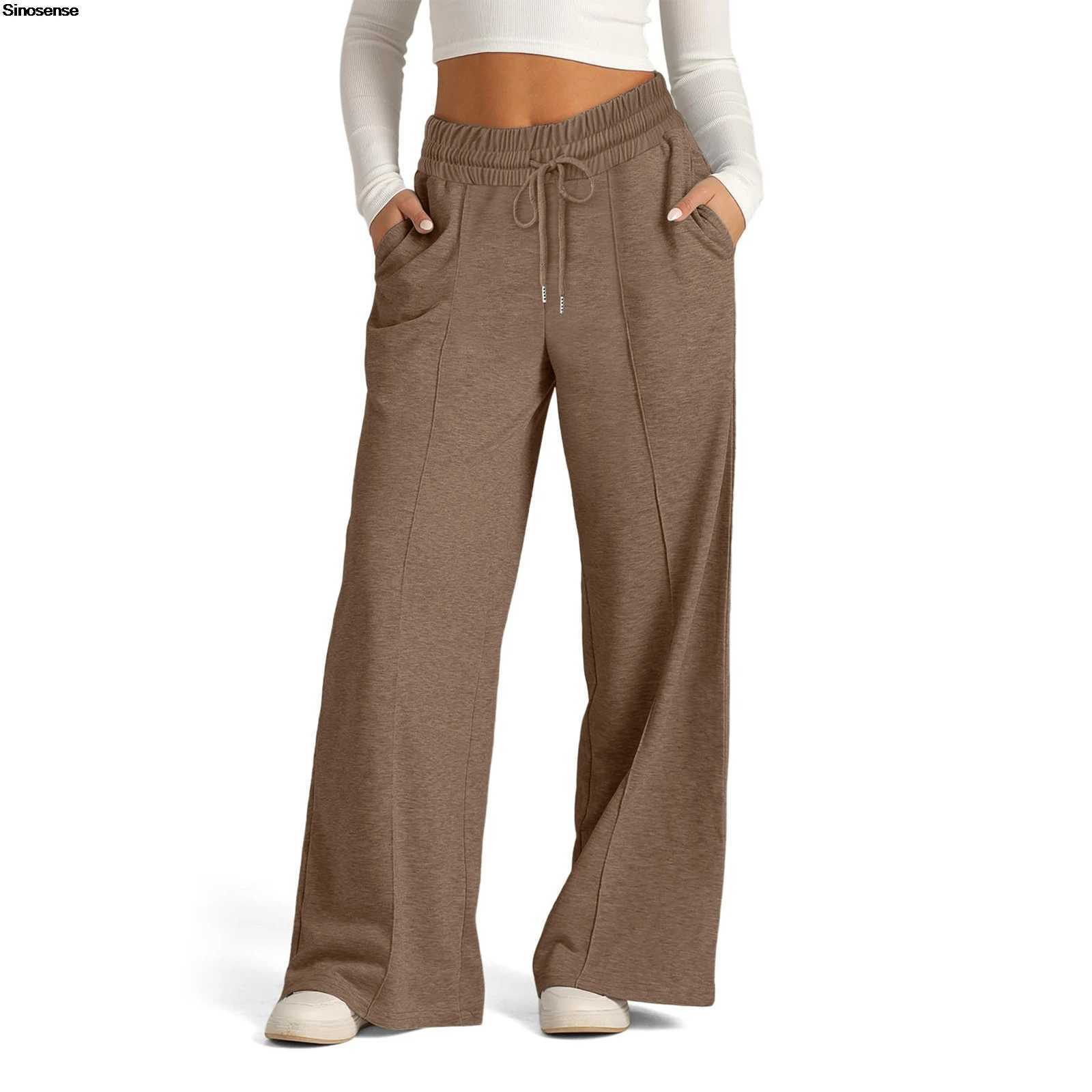 Womens Wide Leg Sweatpants High Waisted Baggy Flared Pants Drstring Athletic Joggers Casual Daily Wear Loose Yoga Sports PantsX241028