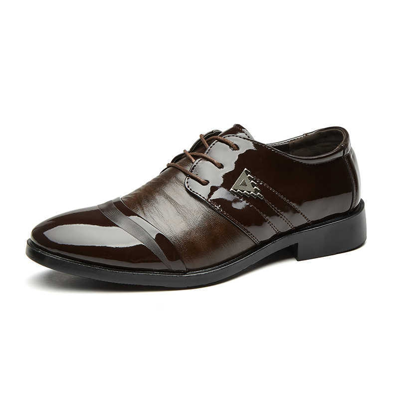 Men Dress Shoes Spring New Leather Shoes Mens Business Dress Wedding Shoes Lace Up Pointed Single Dressing Shoes 241009