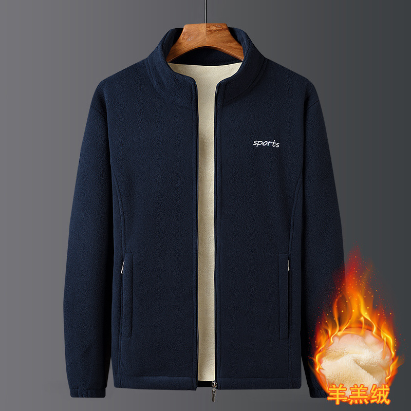 2024 Autumn/Winter New Designer Thick Warm Jacket Men's Double sided Lamb Cashmere Jacket