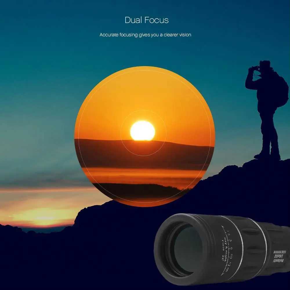 16x52 Telescope Day Night Vision HD OPTICS BAK4 Night Vision full optical Monocular Telescope Outdoor Sports TelescopeXJ241028