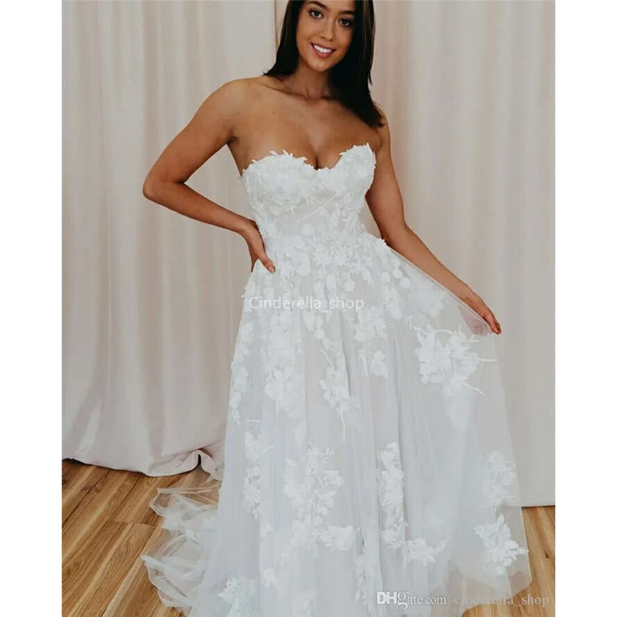 Elegant Plus Size Lace Bohemian Dresses Sweetheart Appliques Beach Boho Wedding Dress Bridal Gowns Vestido De Noiva Custom 2024 0218