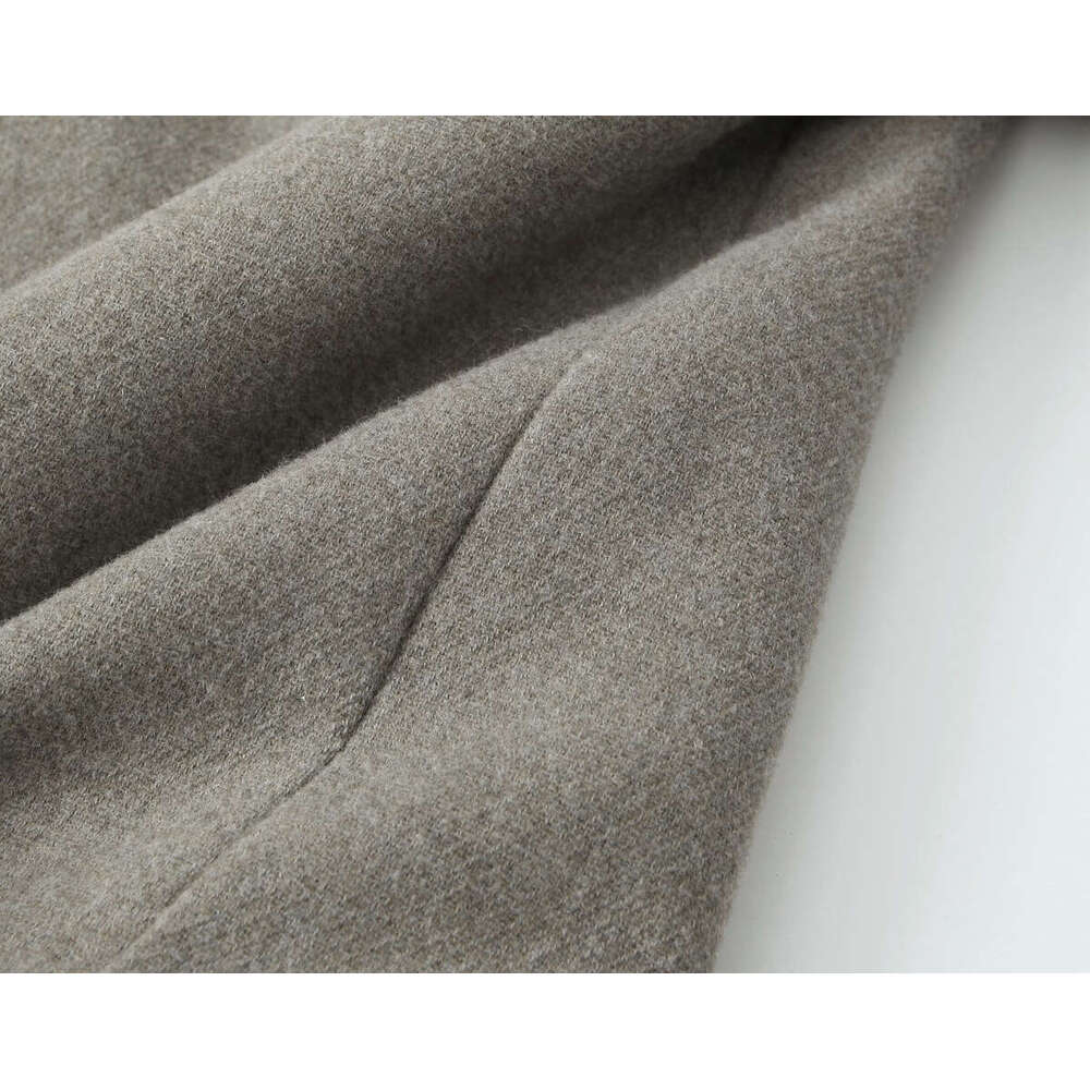 TRAFZA Women Fashion Soft Tweed Lapel Double-Breasted Elegant Blazer New 2024 Spring Fall Classic Commuter Casual Coat
