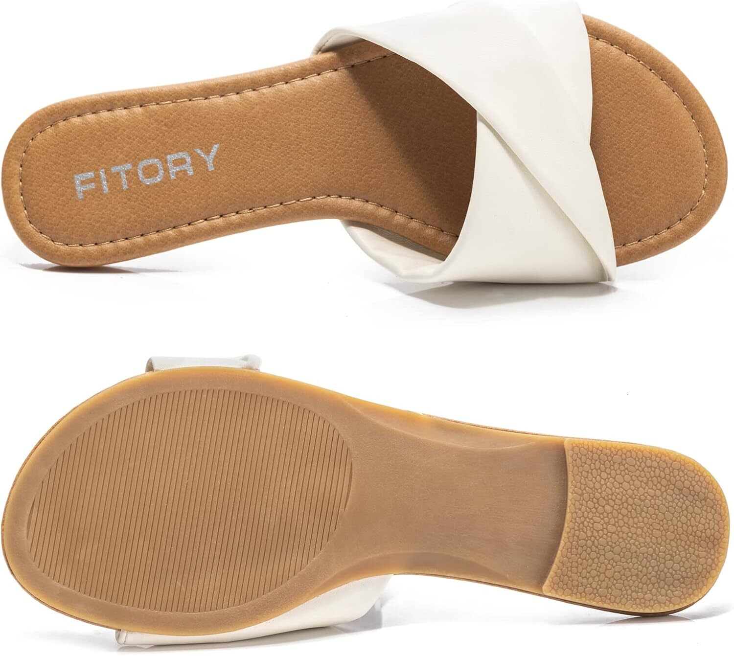Women's flat sandals fashion slippers paired with soft leather slippers, suitable for summer sizes 6-11