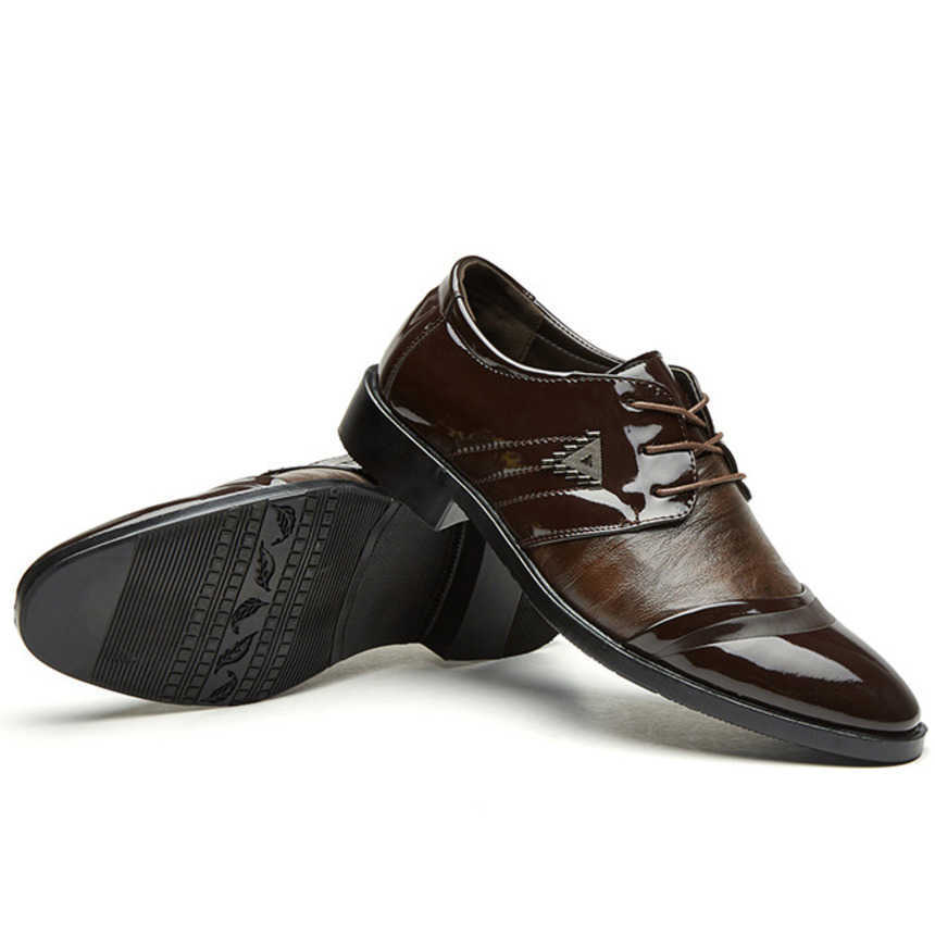 Men Dress Shoes Spring New Leather Shoes Mens Business Dress Wedding Shoes Lace Up Pointed Single Dressing Shoes 241009
